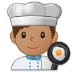 👨🏽‍🍳 man cook: medium skin tone display on Samsung